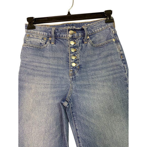 J.Crew Button Fly Slim Wide Leg Jeans Women's Size 26 Blue Denim - Picture 4 of 12